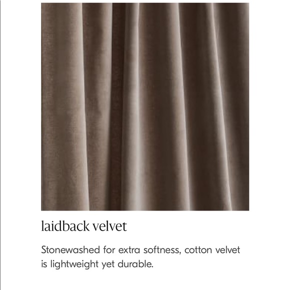 2 West Elm Cotton Velvet Curtains 48x108 Mocha - Picture 4 of 11